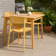 Qin 20 Inch Dining Side Chair, Set of 4, Contoured Back Curved Seat, Yellow By Casagear Home