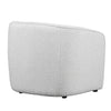 Lea 33 Inch Barrel Club Chair Cushioned Seating Off White Upholstery By Casagear Home BM307583