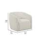 Lea 33 Inch Barrel Club Chair Cushioned Seating Soft Beige Upholstery By Casagear Home BM307584