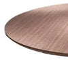 Nasa 49 Inch Modern Dining Table, Walnut Wood Surface, Black Pedestal Base