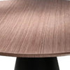 Nasa 49 Inch Modern Dining Table, Walnut Wood Surface, Black Pedestal Base