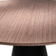 Nasa 49 Inch Modern Dining Table, Walnut Wood Surface, Black Pedestal Base