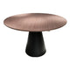 Nasa 49 Inch Modern Dining Table, Walnut Wood Surface, Black Pedestal Base