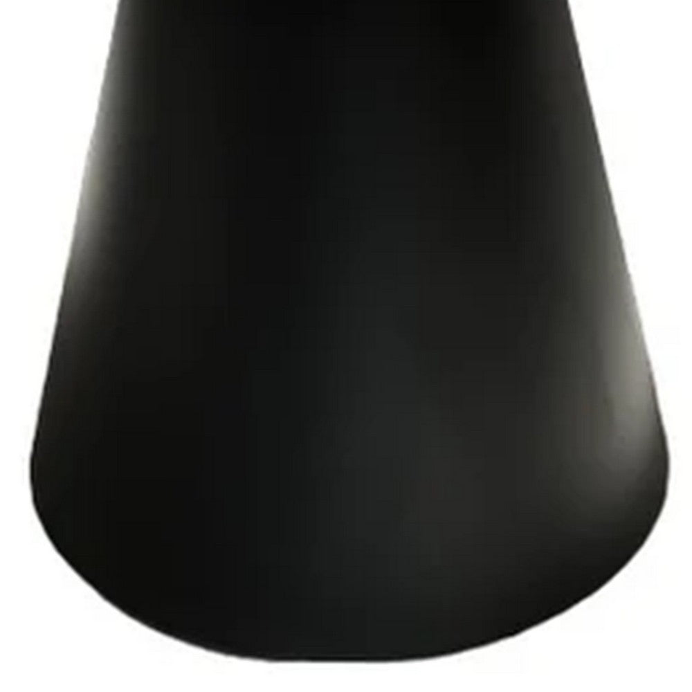 Nasa 49 Inch Modern Dining Table, Walnut Wood Surface, Black Pedestal Base