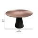 Nasa 49 Inch Modern Dining Table, Walnut Wood Surface, Black Pedestal Base