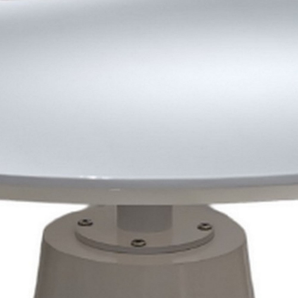 Nasa 36 Inch Modern Dining Table, Round Lacquer Surface, Pedestal Base By Casagear Home