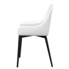 Zvi 21 Inch Cushioned Dining Chair, Set of 2, Sloped Arms, White, Black By Casagear Home