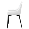 Zvi 21 Inch Cushioned Dining Chair Set of 2 Sloped Arms White Black By Casagear Home BM307589