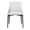 Zvi 21 Inch Cushioned Dining Chair, Set of 2, Sloped Arms, White, Black By Casagear Home