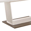 Col 71-95 Inch Extendable Dining Table U Shaped Pedestal Base White By Casagear Home BM307591