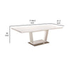 Col 71-95 Inch Extendable Dining Table U Shaped Pedestal Base White By Casagear Home BM307591