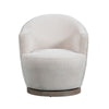 Sofi 32 Inch Plush Swivel Chair, Cushioned, Sloped Armrests, Off White By Casagear Home