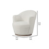 Sofi 32 Inch Plush Swivel Chair Cushioned Sloped Armrests Off White By Casagear Home BM307602