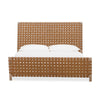 Dory King Size Bed Hand Woven Headboard Faux Leather Upholstery Brown