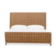 Dory King Size Bed Hand Woven Headboard Faux Leather Upholstery Brown