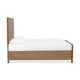 Dory King Size Bed Hand Woven Headboard Faux Leather Upholstery Brown