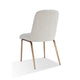 Rise 19 Inch Dining Chairs Soft Boucle Upholstery Set of 2 White Bronze BM308469