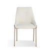 Rise 21 Inch Dining Chair Boucle Upholstery Tapered Legs Set of 2 White Bronze