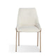 Rise 21 Inch Dining Chair Boucle Upholstery Tapered Legs Set of 2 White Bronze