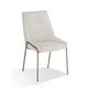 Rise 21 Inch Dining Chair, Boucle Upholstery, Tapered Legs, Set of 2, White, Bronze