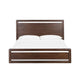 Vipe California King Platform Bed Cutout Design Modern Brown Acacia Wood BM308476