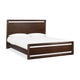 Vipe California King Platform Bed, Cutout Design, Modern Brown Acacia Wood