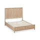 Dory King Size Bed, Panel Vertical Wood Bar Headboard, Light Brown Acacia
