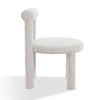 Zame 21 Inch Dining Chair Soft Cotton Boucle Upholstery Modern White By Casagear Home BM308486