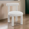 Zame 21 Inch Dining Chair, Soft Cotton Boucle Upholstery, Modern White By Casagear Home