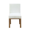 Rux 19 Inch Dining Chair White Polyester Wood Legs Set of 2 White Brown BM308488