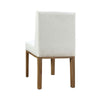 Rux 19 Inch Dining Chair White Polyester Wood Legs Set of 2 White Brown BM308488