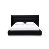 Mase Full Platform Bed Boucle Upholstery Wingback Headboard Gray