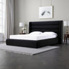 Mase Full Platform Bed, Boucle Upholstery, Wingback Headboard, Gray