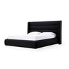 Mase Full Platform Bed, Boucle Upholstery, Wingback Headboard, Gray