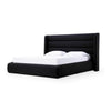 Mase Queen Platform Bed, Boucle Upholstery, Wingback Headboard, Gray