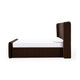 Baca Queen Platform Bed Velvet Upholstery Wingback Headboard Brown
