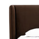 Baca Queen Platform Bed Velvet Upholstery Wingback Headboard Brown