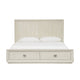 Maxi Queen Size Platform Bed 2 Storage Drawers High Headboard Beige Wood BM308502