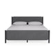 Cave King Bed Velvet Upholstery Square Posts Gray Mahogany Mahogany Wood