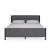 Cave California King Bed Velvet Upholstery Posts Gray Mahogany Wood BM308505