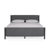 Cave Full Bed Velvet Upholstery Squared Posts Dark Gray Mahogany Wood