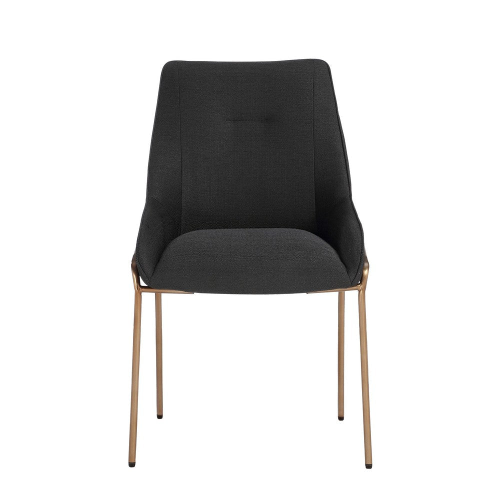 Rise 21 Inch Dining Chair Boucle Upholstery Set of 2 Metal Legs Gray Bronze