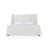 Mosi Queen Platform Bed Wingback Headboard White Boucle Fabric Upholstery BM308510