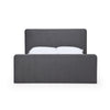 Cave King Size Platform Bed Soft Velvet Upholstered Charcoal Gray