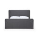 Cave King Size Platform Bed Soft Velvet Upholstered Charcoal Gray