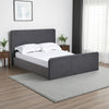 Cave California King Size Platform Bed, Velvet Upholstered, Charcoal Gray