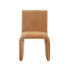 Winny 20 Inch Dining Chair Waterfall Seat Set of 2 Velvet Upholstery Brown BM308515