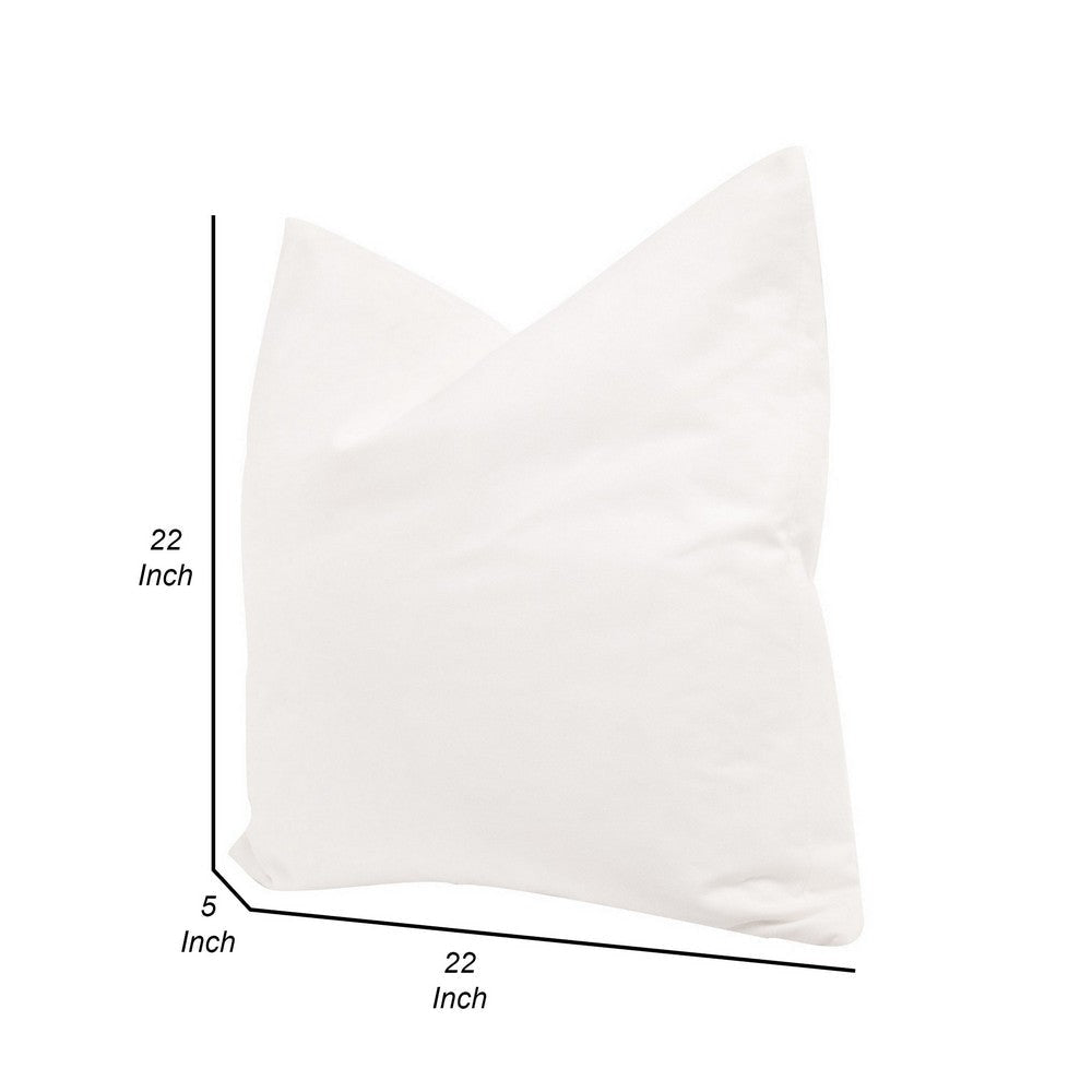 22 Inch Set of 2 Accent Throw Pillows Down Soft Performance Fabric White By Casagear Home BM308537