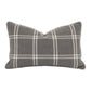 Veya 20 Inch Set of 2 Lumbar Pillows, Down Filling, White Plaid, Smoke Gray By Casagear Home