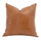 22 Inch Set of 2 Accent Throw Down Feather Pillows Brown Leather Linen By Casagear Home BM308546